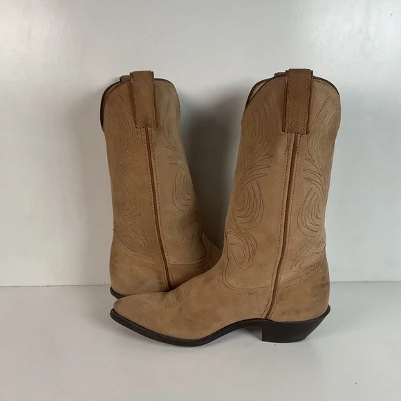 Vintage Women’s Rough Out Suede Cowgirl Boots 8 M USA Made